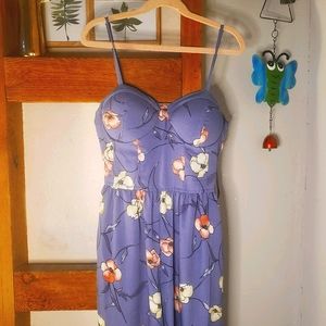 XS blue floral jumpsuit
